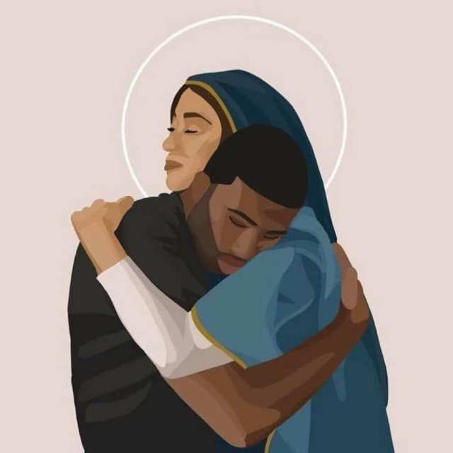 Mary embraching George Floyd